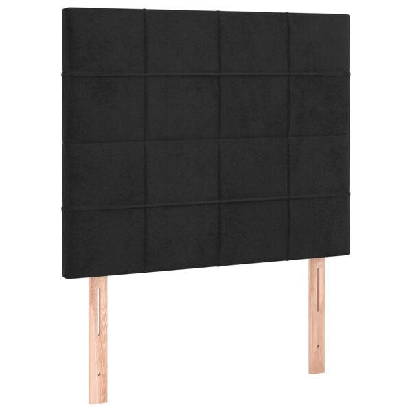 vidaXL Kopfteil Schwarz 100x5x118/128 cm Samt