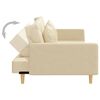 vidaXL Schlafsofa 2-Sitzer mit 2 Kissen Creme Stoff
