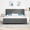 vidaXL Boxspringbett mit Matratze Dunkelgrau 200 x 200 cm Stoff