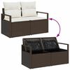 vidaXL Gartensofa-set mit Kissen 7 pcs Braun und Wei&szlig; Poly-Rattan