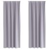 vidaXL Verdunkelungs-Vorh&auml;nge mit Ringen 2 stk. Metallic Grau