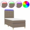 vidaXL Boxspringbett mit Matratze & LED Taupe 80x200 cm Stoff