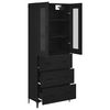 vidaXL Highboard Schwarz Eichen-Optik 69,5 x 34 x 180 cm Holzwerkstoff