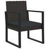 vidaXL 4-tlg. Garten-Lounge-Set mit Kissen Schwarz Poly Rattan