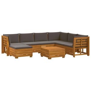 vidaXL 8 stk. Outdoor-Sofagarnitur Massivholz Akazie Braun