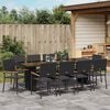 vidaXL Garten Essgruppe 11 pcs Schwarz Poly-Rattan