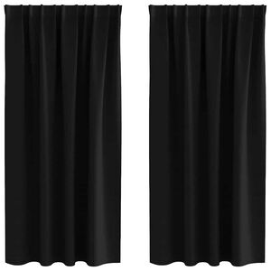 vidaXL Verdunkelungs-Vorh&auml;nge mit Ringen 2 pcs Schwarz 175 x 140 cm