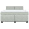 vidaXL Boxspringbett mit Matratze Hellgrau 180x200 cm Samt