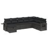 vidaXL 8-tlg. Garten-Sofagarnitur mit Kissen Schwarz Poly Rattan