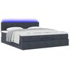 vidaXL Ottoman-Bett mit Matratze & LEDs Dunkelgrau 160x200 cm Samt