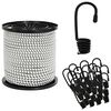 vidaXL Bungee-Schn&uuml;re mit Haken 6 mm Schwarz und Wei&szlig; PP und Gummi