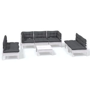 vidaXL 8-tlg. Garten-Lounge-Set mit Kissen Kiefer Massivholz
