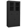 vidaXL B&uuml;roschrank Anthrazit 90x40x180 cm Stahl geh&auml;rtetes Glas