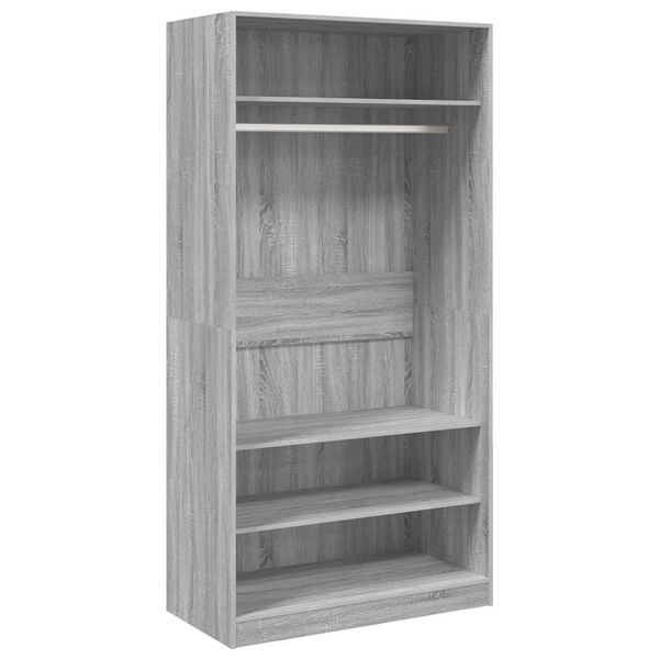 vidaXL Kleiderschrank Grau Sonoma 100x50x200 cm Holzwerkstoff