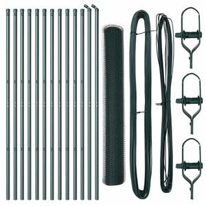 vidaXL Bodenmontierter Sechseckzaun 25 x 1 m PVC-beschichteter Stahl