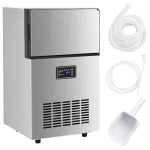 vidaXL Eisw&uuml;rfelmaschine Silbern 45 kg / 24 h