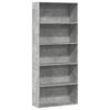 vidaXL B&uuml;cherregal Betongrau 80x30x189 cm Holzwerkstoff