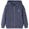 Kinder-Kapuzenpullover mit Rei&szlig;verschluss Dunkelblau Melange 128