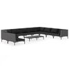 vidaXL 11-tlg. Garten-Lounge-Set mit Kissen Poly Rattan Dunkelgrau