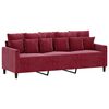 vidaXL 3-Sitzer-Sofa mit Hocker Weinrot 180 cm Samt