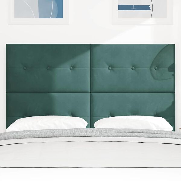 vidaXL LED Kopfteil mit LED-Lichtleisten Gr&uuml;n 144 cm Polyester