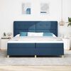 vidaXL Boxspringbett mit Matratze Dunkelgrau 90x190 cm Blau Stoff