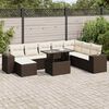 vidaXL 9-tlg. Garten-Sofagarnitur mit Kissen Braun Poly Rattan