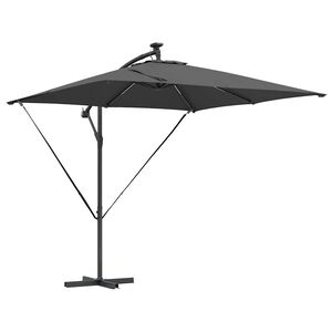 vidaXL Sonnenschirm mit LED-Lichtleisten Anthrazit 249 x 249 x 250 cm