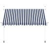 vidaXL Einziehbare Markise Handbetrieben 350 cm Blau/Wei&szlig; Gestreift