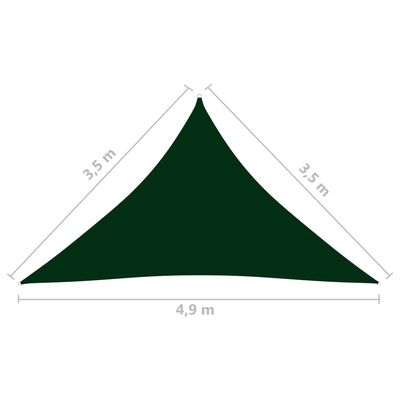 vidaXL Sonnensegel Oxford-Gewebe Dreieckig 3,5x3,5x4,9 m Dunkelgrün