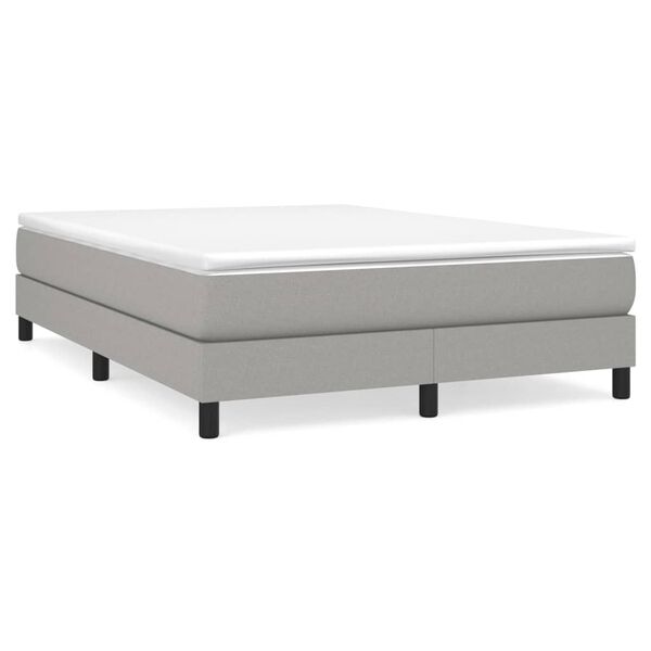 vidaXL Boxspringbett mit Matratze Hellgrau 140x200 cm Stoff
