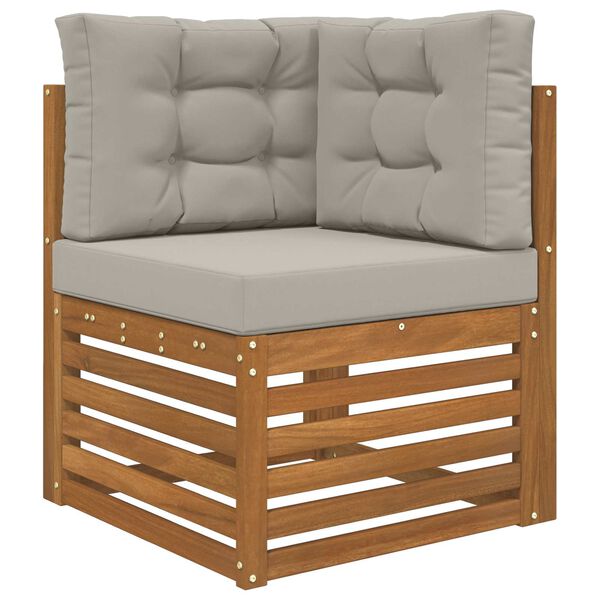 vidaXL Sofakissen f&uuml;r drau&szlig;en 3 pcs Grau Polyester