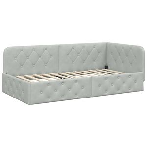 vidaXL Eckbettgestell Hellgrau 100 x 200 cm Samt