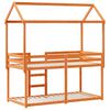 vidaXL Etagenbett mit Dach Wachsbraun 90x200 cm Massivholz Kiefer