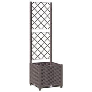 vidaXL Pflanzk&uuml;bel mit Rankgitter Braun 40x40x136 cm PP