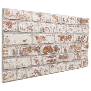 vidaXL Wandpaneele 10 stk. 100 x 50 cm Rot und Wei&szlig; EPS-Schaum