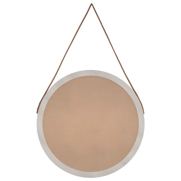 vidaXL Wandspiegel mit Riemen Wei&szlig; &Oslash; 55 cm