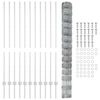 vidaXL Zaun mit Pfosten Silber 1,4 x 25 m Stahl