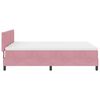 vidaXL LED Boxspringbett mit Matratze mit LED Rosa 160 x 200 cm Samt