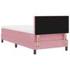 vidaXL LED Boxspringbett mit Matratze mit LED Rosa 100 x 200 cm Samt