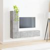 vidaXL TV-Schrankset Wandmontiert 3 pcs Beton Grau Holzwerkstoff
