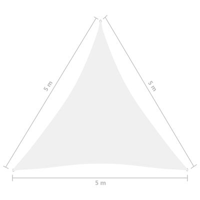 vidaXL Sonnensegel Oxford-Gewebe Dreieckig 5x5x5 m Weiß