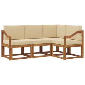 vidaXL Outdoor-Sofagarnitur mit Kissen 4 pcs Natur und Beige
