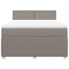 vidaXL Boxspringbett mit Matratze Taupe 160x200 cm Stoff