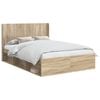 vidaXL Bettgestell mit Stauraum und Kopfteil 3 pcs Holzwerkstoff