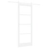 vidaXL Schiebet&uuml;r ORKDAL Wei&szlig; 83 x 211 cm Massivholz Kiefer und Glas
