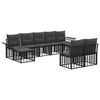 vidaXL Outdoor-Sofagarnitur 9 stk. Schwarz und Dunkelgrau Polyester
