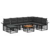 vidaXL Outdoor-Sofagarnitur 9 stk. Schwarz und Dunkelgrau Polyester
