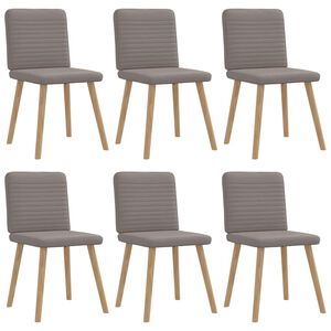 vidaXL Esszimmerst&uuml;hle 6 Stk. Taupe Stoff