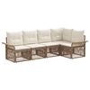 vidaXL Gartensofa-set 5 stk. Beige Poly-Rattan